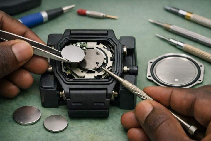 Changement minutieux pile montre Guadeloupe