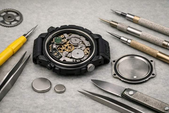 Opération changement pile montre Guadeloupe